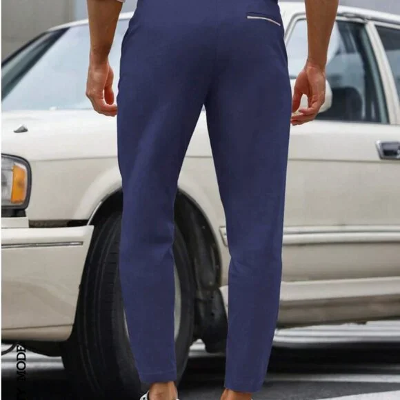 Manfinity Mode Men Solid Slant Pocket Blue Dress Pants, NWOT, Medium (33W) - Picture 6 of 8